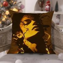 The King Of Pop Michael Jackson-A Pillow Case Comfort Sofa Bed Silky Elegant Invisible Zipper Decorative Cushion Cover Peach skin 18*18(CM)-1Pcs