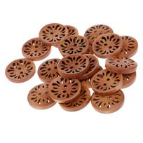 20 vnt rankų darbo tuščiavidurio rašto 2 skylučių medinės sagos, skirtos siūti 23mm ruda
