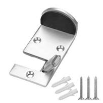 Stainless Steel Door Stopper Wall Protector Heavy Duty Metal Adhesive No Drilling Windproof Anti-collision Carpet Tile Concrete Wooden Floor 5cm Right