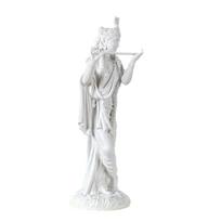 Elegantiška baltos marmuro apdailos Krišnos skulptūra 10 colių Hindu meilės dievas Kolekcionuojama figūrėlė Statulėlė Ornamentas Namų dekoracijos balta