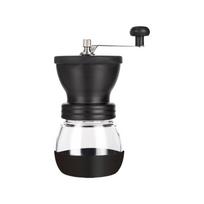 Portable Manual Coffee Grinder Large Capacity Hand Cranked Grinding Machine Stainless Steel and Glass Coffee Mill black