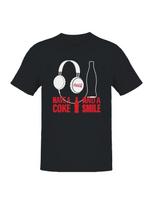 Officially Licensed Coca Cola Headphones & Smile Men's T-shirt L