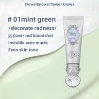 Makeup Flower Knows Shell Pearl Collection Primer Coloring Makeup Base Face Milk Brightening and Holding Make Up Concealer white