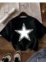 Kids Black Star Graphic TShirt Soft Cotton Minimalist Casual Wear for Boys  Girlstk0118 100