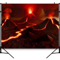 Lava Volcano Photography Background - Hot Landscape Studio Background Cloth 180X110