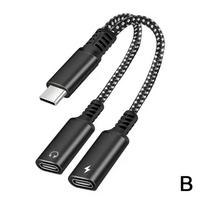 30w Type C Splitter To Dual Type USB C Headphone Jack Audio Adapter Fast Charging Connector For Samsung IPhone 2 In 1 K7N8 juoda