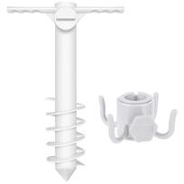 3/5 Spin Inserts Spiral Umbrella Plug with Hook Spike Auger Keep Holder Windproof Sunshade Bracket Equipment for Sand Soil Grass