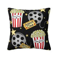 Custom Retro Movie Pattern Cushion Cover Camera Cinema Velvet Modern Throw Pillow Case Home Decor 30x30CM(12x12in)