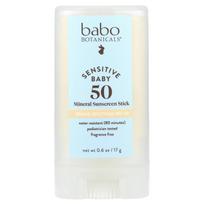 Babo Botanicals, Kūdikių veidui, Mineralinis apsauginis kremas nuo saulės, Lazdelė, SPF 50, 0,6 uncijos (17 g)
