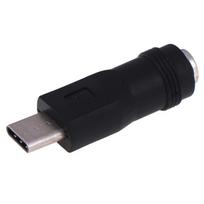 1pc Black USB Female To 5.5mm X 2.1mm Female DC Power Converter Charger Adapter USB Male Type c Connector
