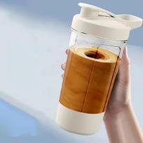1pc Portable USB Electric Blender Cup - Automatic One-Touch Operation, Transparent with Measurement Markings, Food-Grade PP Mini Handheld Milk 1 PC balta