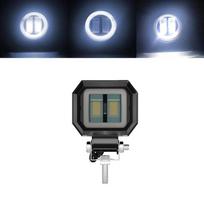 1/2pcs Motorcycle LED Angel Eye Work Light Bar Spot Lamp Offroad Car Boat Truck SUV Pickup 12V 24V Driving Fog Lamp Headlight square white+white 1pc