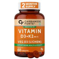Carbamide Forte Vitamin D3 K2 Supplement With Vitamin K2 MK7 For Bone And Heart Health Support - 60 Veg Tablets