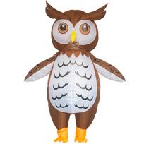Smagus pripučiamas pelėdos kostiumas suaugusiems 150-190cm ruda