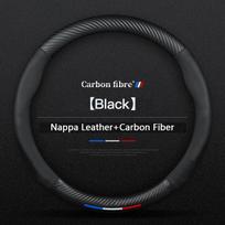 UYEG8 Suitable For Ford Focus Mk2 Fiesta Kuga Mustang S-MAX Transit Mondeo Fusion Escape Edge Ranger Car Leather Steering Wheel Cover juoda