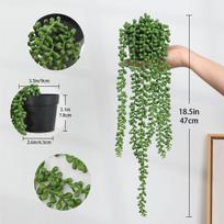 Simulated Succulent Lover'S Tears, Artificial Buddha Beads, Home Furnishing, Living Room Decoration Hanging Potted Plants, Fresh Small Plants