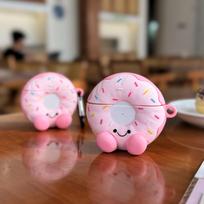 Cute pink donut emoji AirPods pro apple bluetooth headset case 2/3 generation cartoon case is suitable airpods 1/2 generation universal