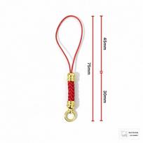 999 Fine Gold Cartoon Phone Pendant with Red Rope - Stylish Car Keychain and Gift for Drivers Gold Foil