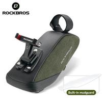 ROCKBROS Dviratininko balnelio krepšys Nešiojamas vandeniui atsparus dviračio sėdynės galinės dalies krepšys MTB plentinio dviračio laikymo krepšys Balnelio stulpo kuprinė su purvasaugiu gray