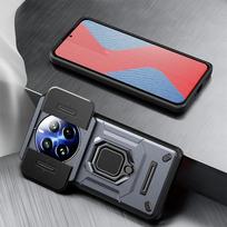 KEYSION Atsparus smūgiams dėklas, skirtas Realme 12 Pro+ 5G 12+ 5G slankiojančios kameros objektyvo apsauginis žiedas, telefono dangtelis, skirtas OPPO Realme 12+ 5G for Realme12 Plus 5G pilka spalva