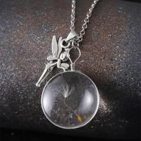Enchanting Handcrafted Drift Bottle Necklace Unique Glass Dandelion Charm Fashionable Handmade Jewelry for Personalized Style