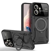 Skirta „Xiaomi Redmi Note 12 4G Case Magnetic Ring Armor“ smūgiams atsparūs dėklai, skirti „Redmi Note 12 Note12 Magsafe Charge Cover“ Redmi Note 12 4G juoda