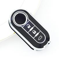 TPU Car Key Shell Case Fob For Fiat 500 Panda Punto Bravo Doblo Peugeot Boxer Citroen Relay Fiat Ducato Lancia Musa juoda