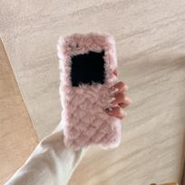 For Samsung Galaxy Z Flip 5 4 3 5G Plush Case Creative Diamond Shape Fluffy Drop-proof Silicone Phone Cover Samsung Galaxy Z Flip 3