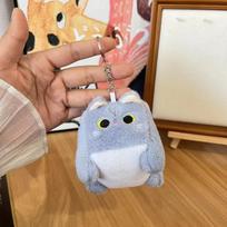 1 vnt. pliušinė katės lėlė raktų pakabukas kuprinės pakabukas kimštas karvės katės mielas raktų pakabukas krepšio pakabinimui dekoracija Kawaii maža katės žaisliukas pilka spalva