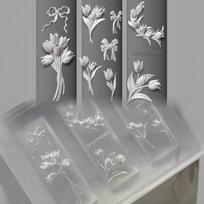3D silikoninė nagų forma Saldus gėlių tulpės puokštė Skaidri nagų forma „Pasidaryk pats“ nagų dailės dekoras Manikiūro šablonas nagų pakabukams