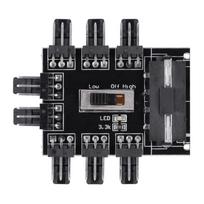 Computer Fan Hub Splitter 8‑Way Speed Controller 3 Pin Extension Cable Big 4 Pin Interface