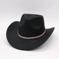 Cross-Border British Style Retro Amazon Western Cowboy Hat Fashion Versatile Ethnic Style Felt Hat Men'S And Women'S Top Hat One size fits all [d peach cow]