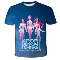 KPop Demonų medžiotojai Tigro merginos Berniukai Marškinėliai K-Pop Demonų medžiotojai Vaikų drabužiai Marškinėliai Miela animacinių filmų spauda Marškinėlių viršūnės 170