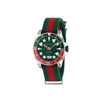 Gucci Dive Series Quartz Watch Green Dial Women watches Red Steel YA136339 Brand-New Out of Warranty