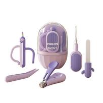 Avent 5-in-1 Vaikų nagų kirpimo ir priežiūros rinkinys, violetinis (Ausų kasytė su baterija)