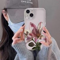 Trendy Lily Flowers Pattern Phone Case For IPhone 17e Air 17 16 15 14 Pro Max 16E 13 12 11 Plus Retro Protective Clear Funda iphone 17 Pro