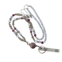 Retractable Lanyard Necklace Natural Stone lBeads Lanyard Keychain Lanyard Eyeglass Holder Lanyard