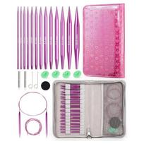 ABBP-Circular Knitting Needle Set- 13 Sizes In 3.0 To 10.0 Mm Range, Includes Leather Storage Case& 4 Cables For Blanket Making