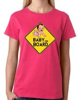 Baby On Board T-Shirt Ladies Fitted Tee Womens Fashion Pregnant Top 4XL