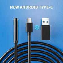 7,0 mm C TYPE-C endoskopinė kamera IP67, vandeniui atspari 6 šviesos diodų reguliuojama USB Android lanksčios tikrinimo borescope kameros, skirtos telefono kompiuteriui 1m