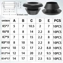 70Pcs Round Rubber Grommet Assortment Kit,Waterproof Insulation Rubber Bungs for Cables, Pipes & Electrical Boxes