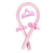 Heatless Curling Rod Headband No Heat Silk Curls Lazy Hair Curler Ribbon Hair Rollers Sleeping Soft Headband Hair Styling Tools pink