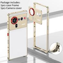For ZTE Nubia Z80 Ultra Case Cooling Aluminium Alloy Metal Border Medium Frame Bumper Phone Cover For Nubia Z80Ultra 5G Case ZTE nubia Z80 Ultra auksas