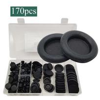 170-Piece Black Rubber Grommet Set for Cable Protection and Repair 170pcs Boxed