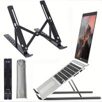 Adjustable Aluminum Laptop Stand - 6-Level Height, Foldable & Portable Design For 8-16” Laptops, Enhanced Ventilation & Heat juoda