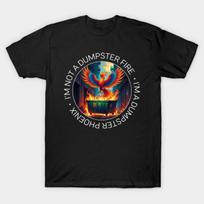 Asian Size Men Black Print T-shirt Dumpster Phoenix No-Cut Print Cotton Tshirt L juoda
