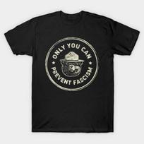 Asian Size Men Black Print T-shirt Vintage Resist Smokey The Bear Only You Can Prevent Fascism No-Cut Print Cotton Tshirt XL juoda