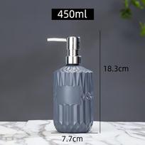 Šiaurietiško stiliaus stikliniai vonios kambario buteliukai: Dušo želė, Losjonas, Rankų dezinfekavimo priemonės dozatoriai silver pump head * 450ml * glass pilka spalva