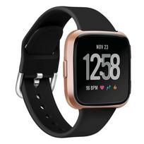 Fitbit Versa 2 / Versa / Versa Lite xDfind Atvirkštinis Sagtelis Vienspalvė Silikoninė Laikrodžio Apyrankė S juoda