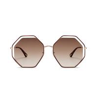 Chloe Pilno rėmo metaliniai netaisyklingos formos akiniai nuo saulės Unisex akiniai nuo saulės CH0046S 004 Gradient Brown 5 3mm